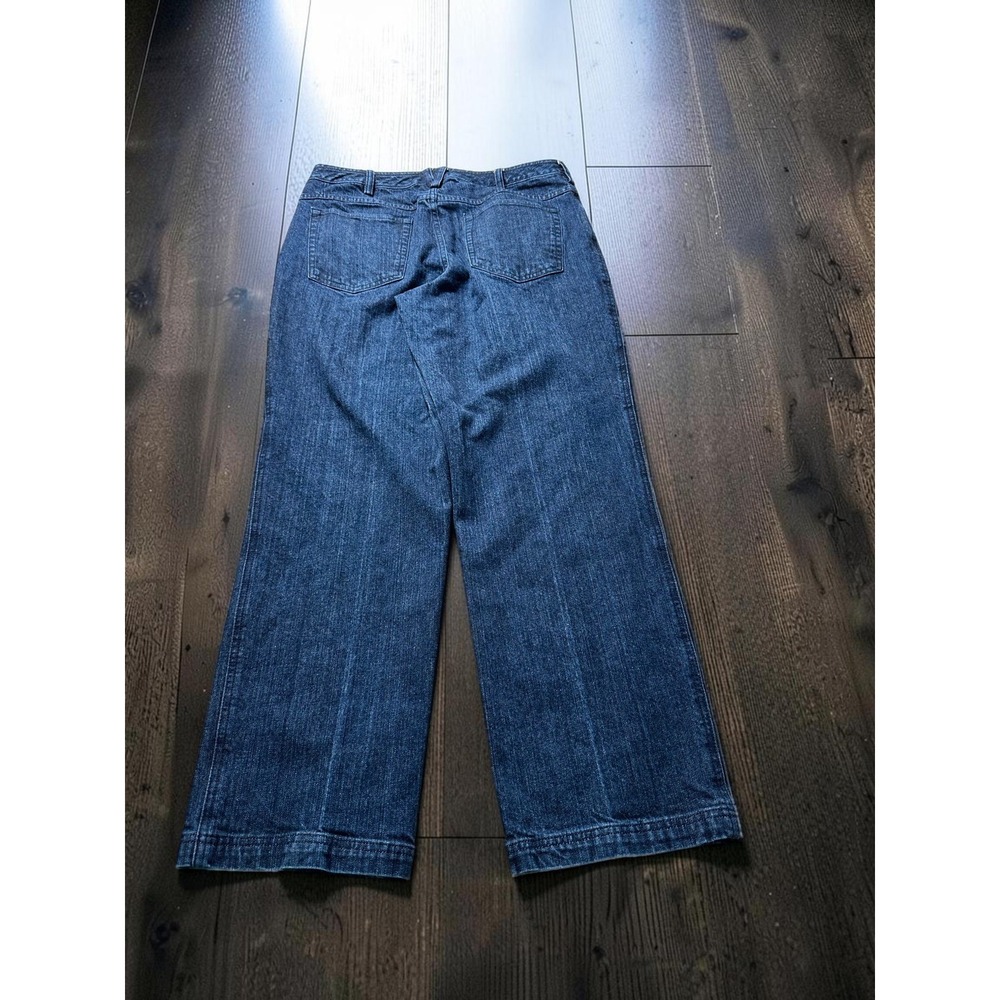 Duluth Trading Co Wide Leg Cropped Jeans Womens 12x28 Dark Wash Denim - Picture 2 of 7